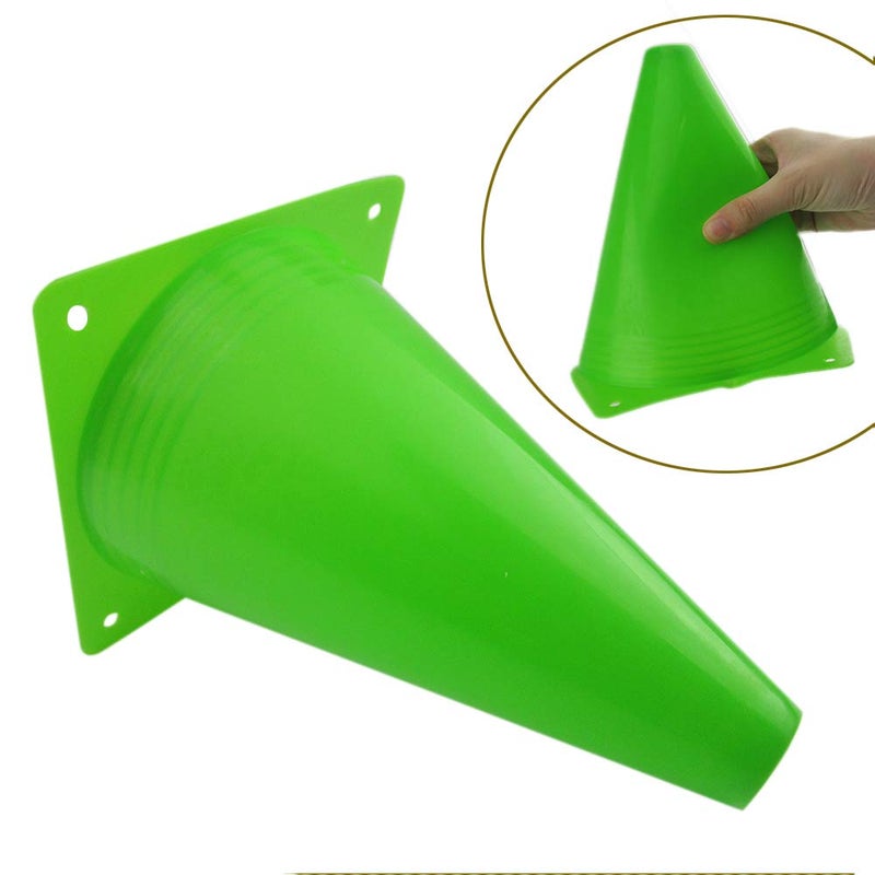 Mirepty 7 Inch Plastic Traffic Cones Sport Training Agility Marker Cone for Soccer, Skating, Football, Basketball, Indoor and Outdoor Games (Green, 12 Pack) - Image 3